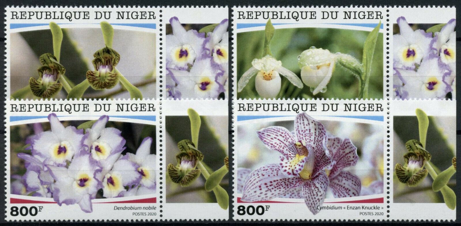 Niger 2020 MNH Flowers Stamps Orchids Dendrobium Orchid Flora Nature 4v Set