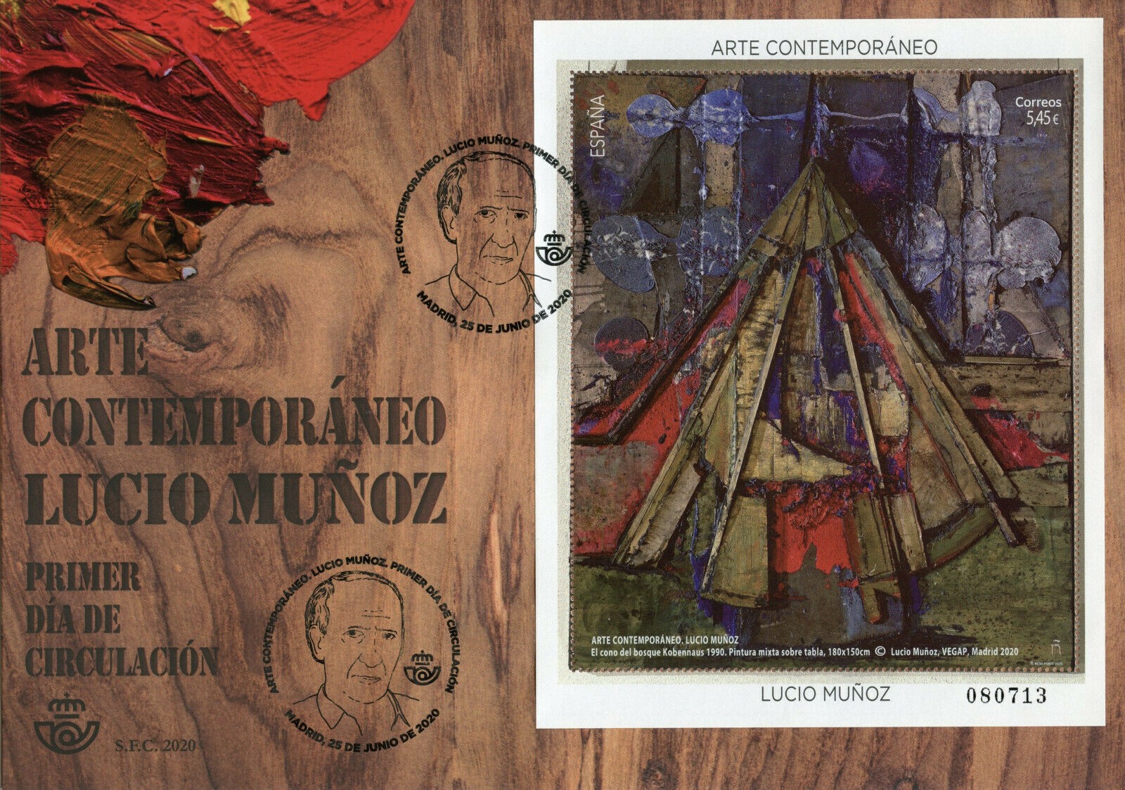 Spain Contemporary Art Stamps 2020 FDC Lucio Munoz Paintings 1v M/S