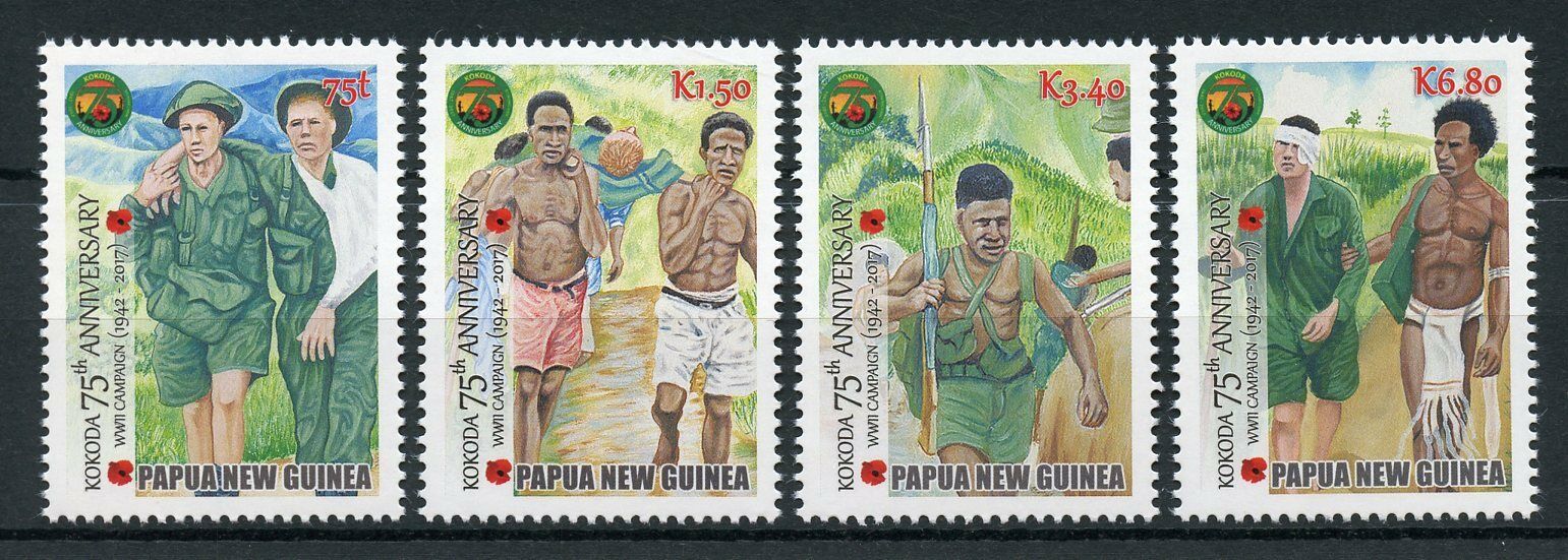 Papua New Guinea PNG 2017 MNH WWII WW2 Battle of Kokoda 4v Set Military Stamps