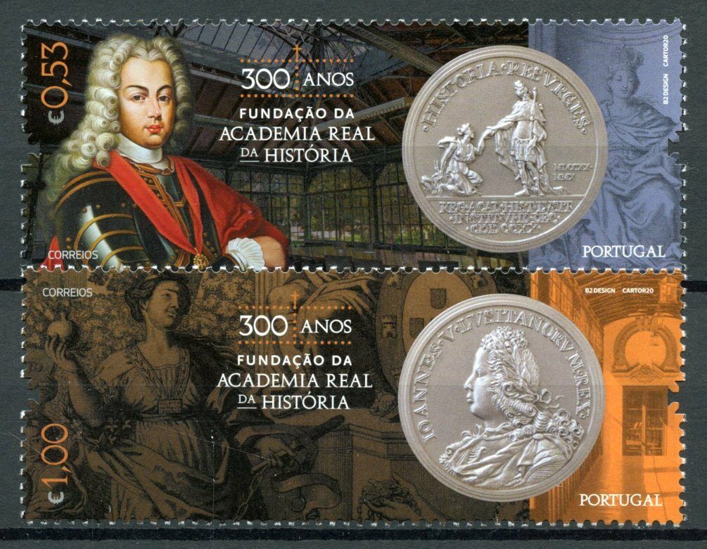 Portugal Coins on Stamps 2020 MNH Foundation Royal Academy of History 2v Set