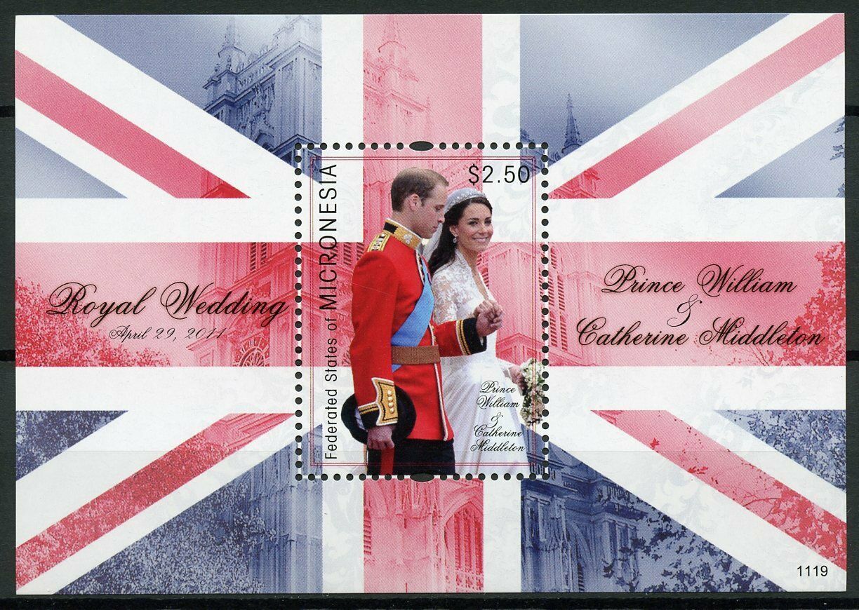 Micronesia Royalty Stamps 2011 MNH Royal Wedding Prince William & Kate 1v S/S