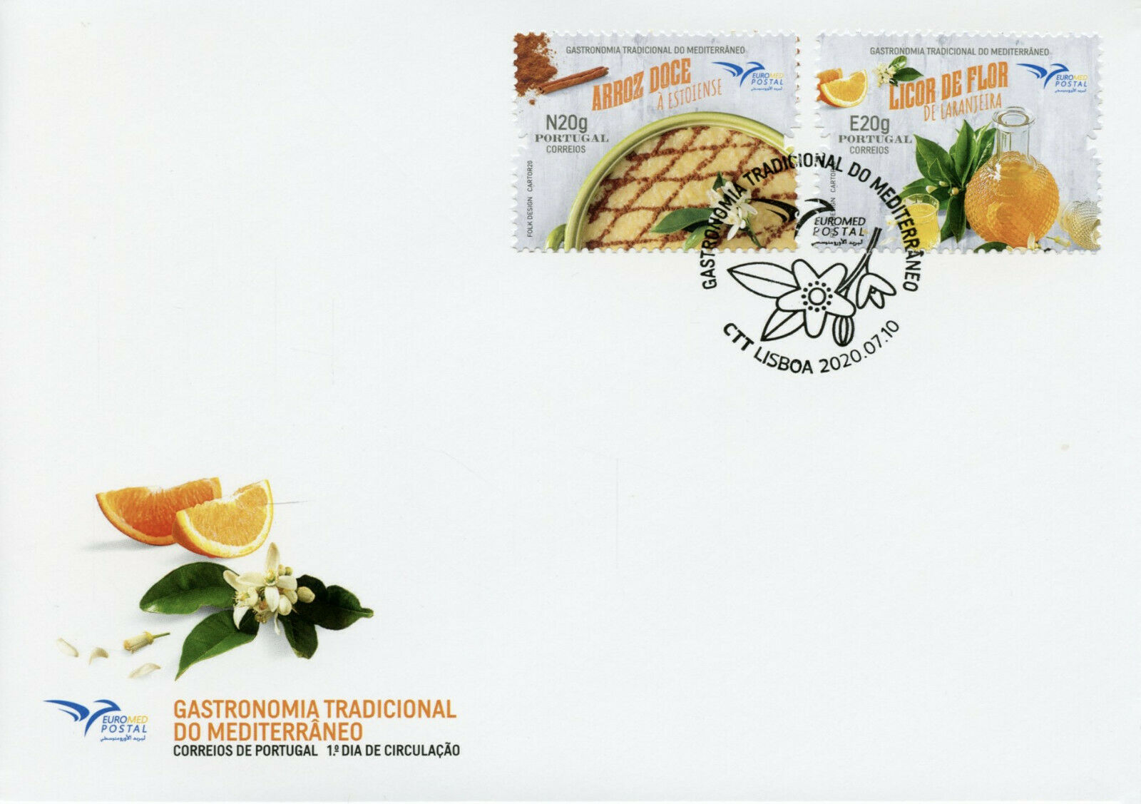 Portugal Euromed Stamps 2020 FDC Traditional Mediterranean Gastronomy 2v Set