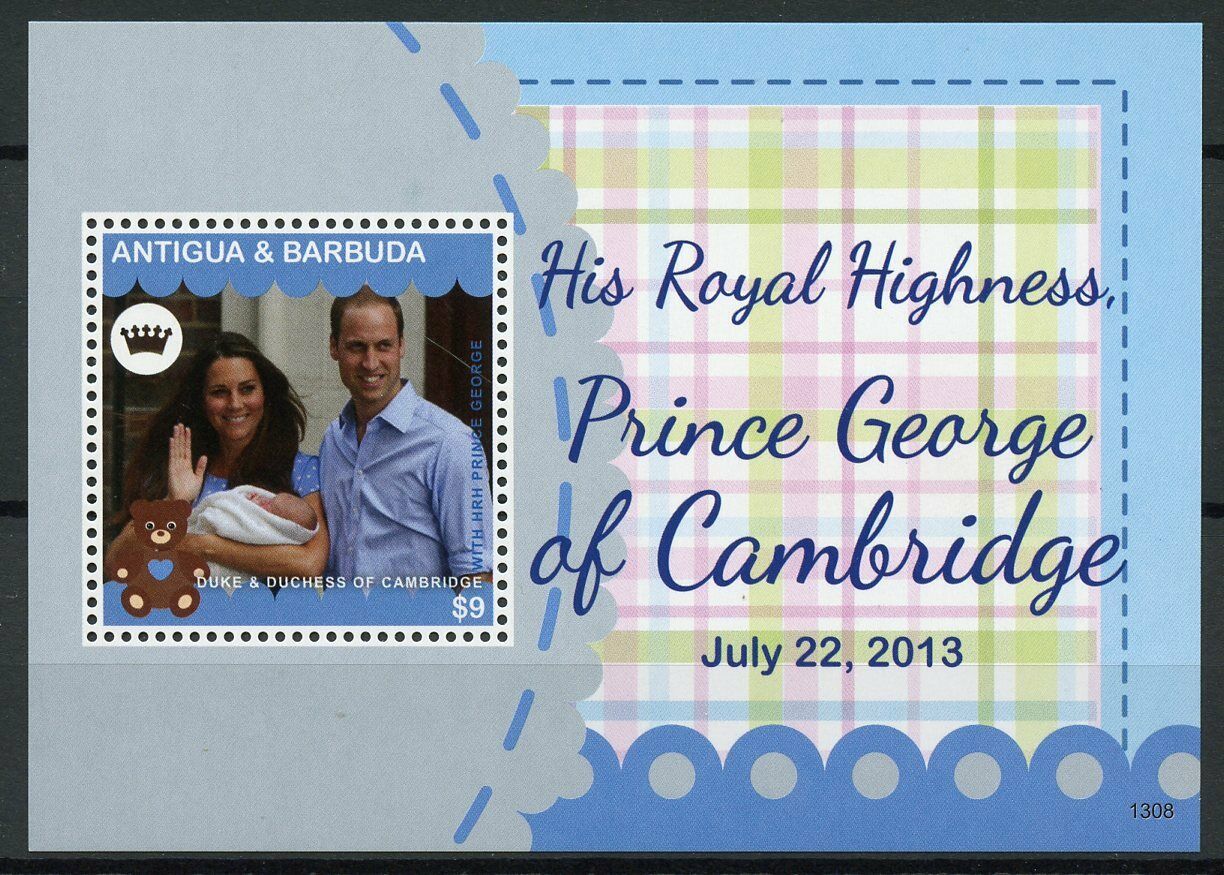 Antigua & Barbuda Royalty Stamps 2013 MNH Prince George Royal Baby 1v S/S