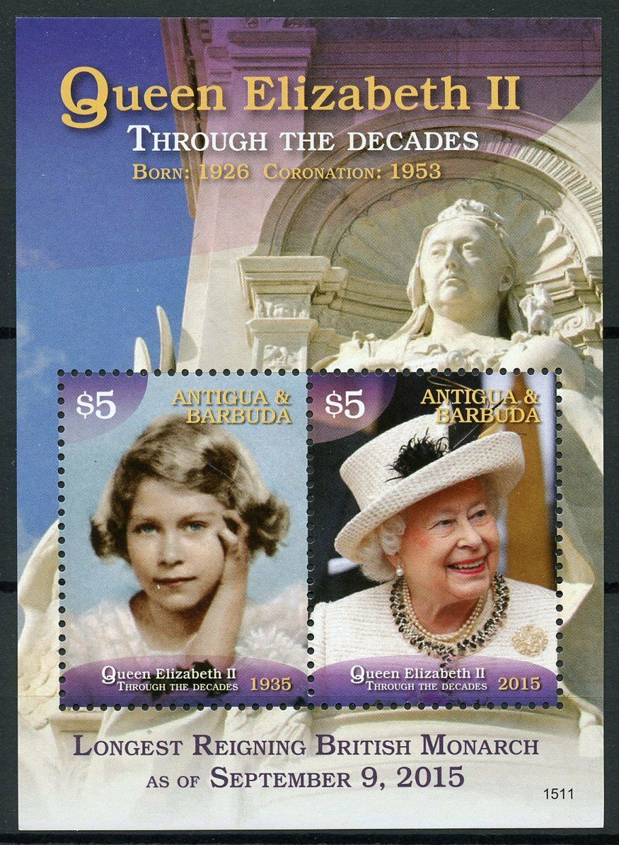 Antigua & Barbuda 2015 MNH Royalty Stamps Queen Elizabeth II Longest Reign 1v S/S
