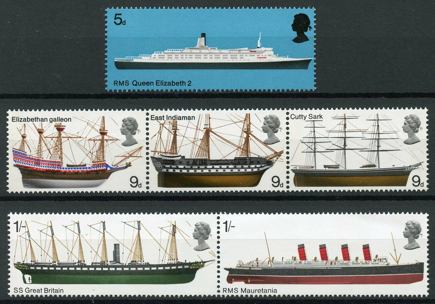 GB 1969 MNH Nautical Stamps British Ships Cutty Sark RMS Mauretania Boats 6v Set