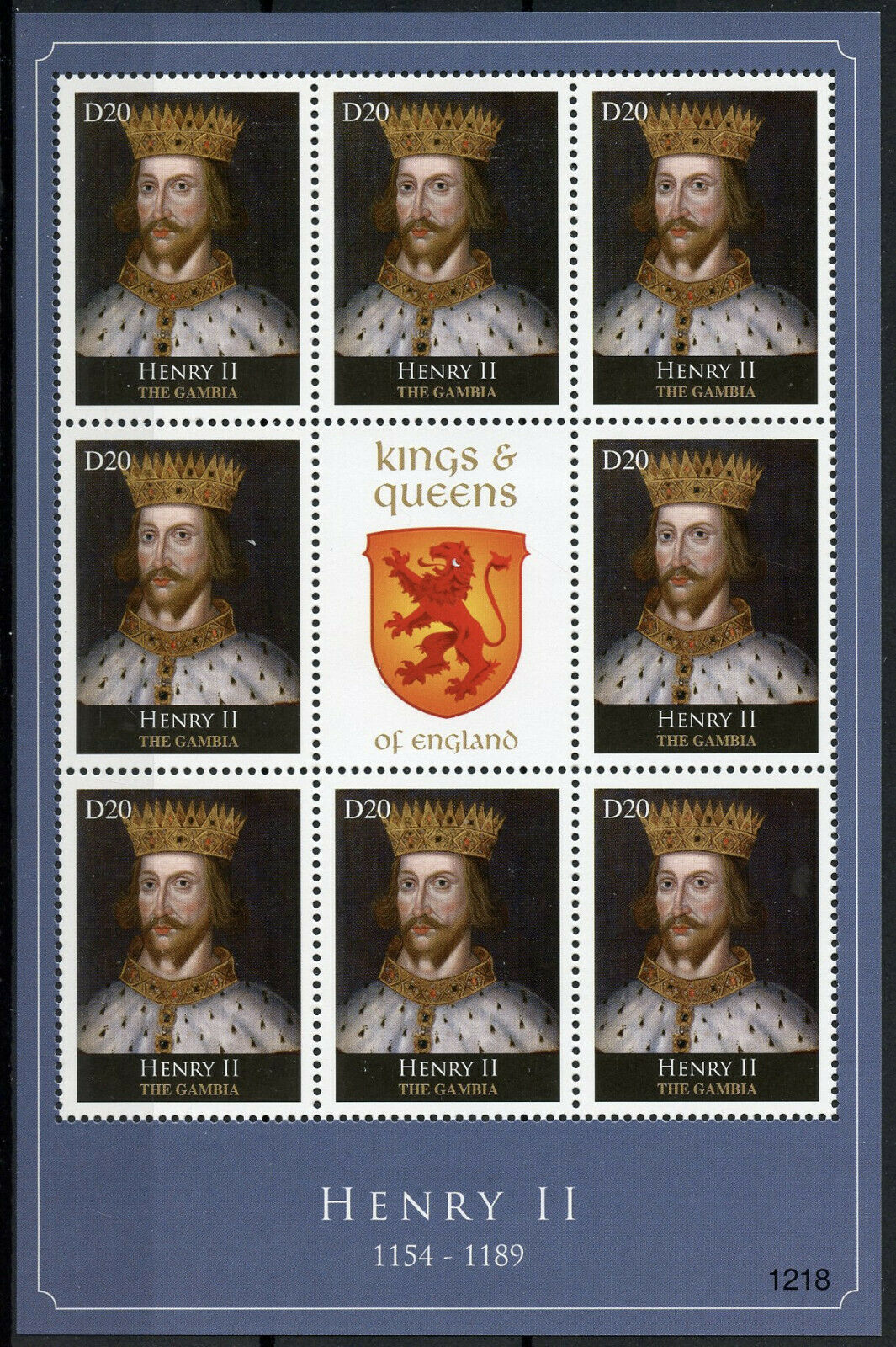 Gambia 2012 MNH Royalty Stamps Kings & Queens of England Henry II 8v M/S