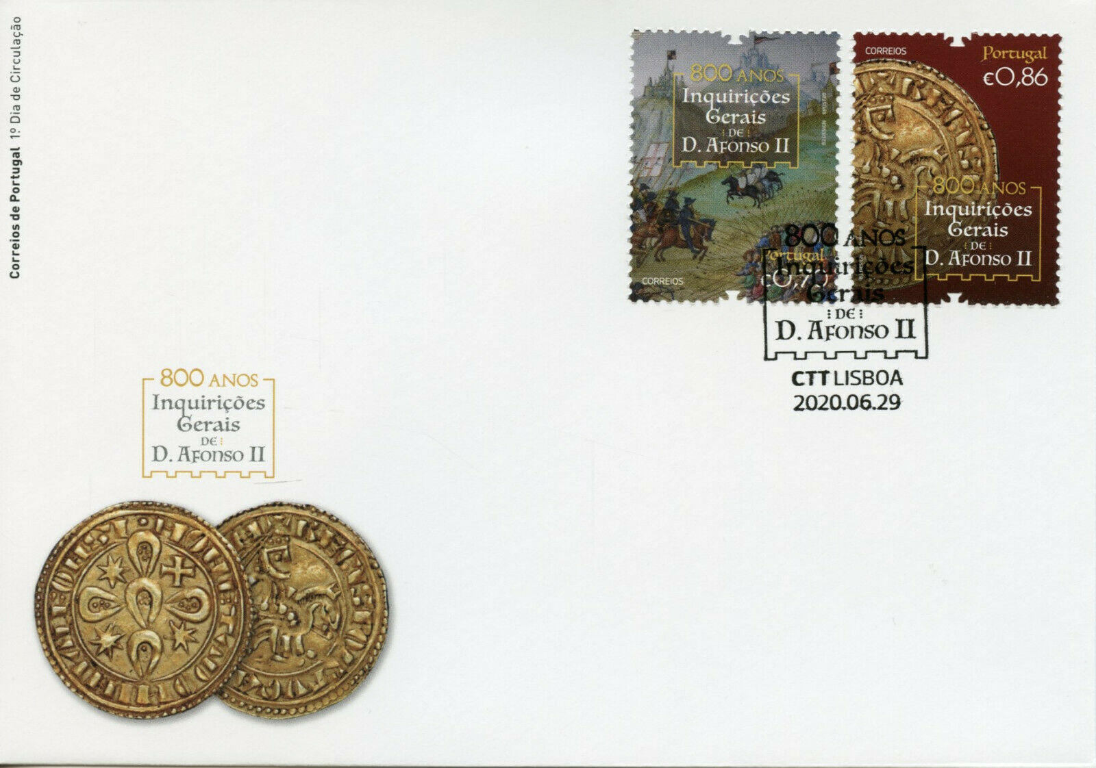 Portugal Royalty Stamps 2020 FDC General Inquiries of D. Afonso II People 2v Set