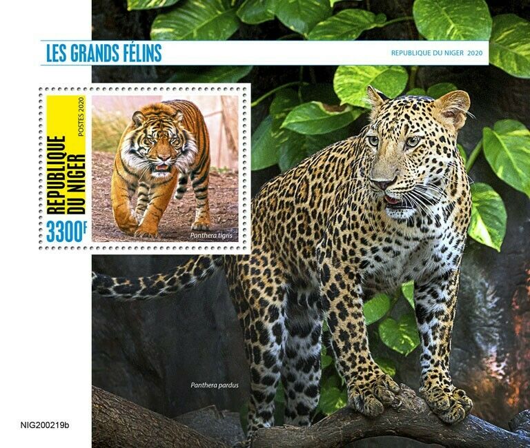 Niger Wild Animals Stamps 2020 MNH Big Cats Tigers Leopards Fauna 1v S/S