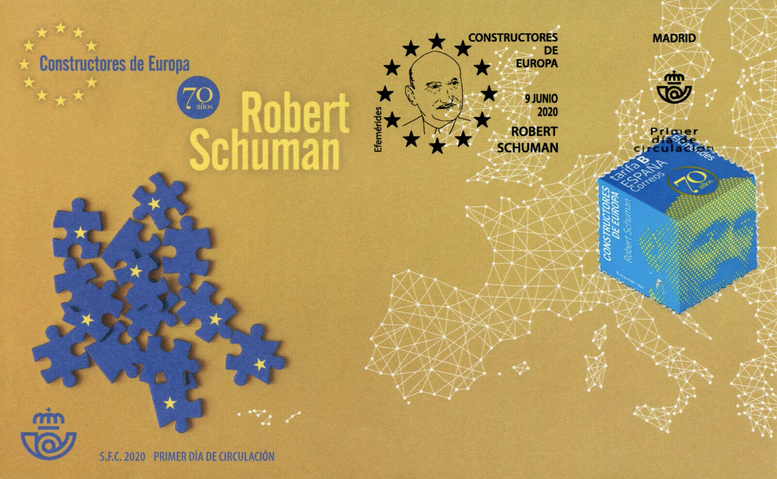 Spain Architecture Stamps 2020 FDC Robert Schuman Architects of Europe 1v Set