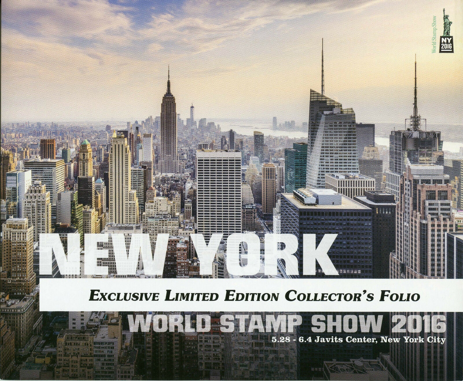 NY2016 New York World Stamp 2016 Excl Limited Ed Collectors Folio Skyline by Day