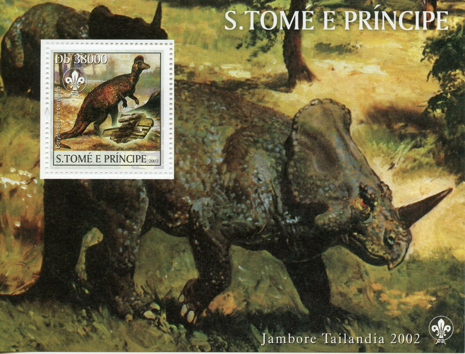 Sao Tome & Principe Dinosaurs Stamps 2003 MNH Jamboree Thailand Scouting 1v M/S