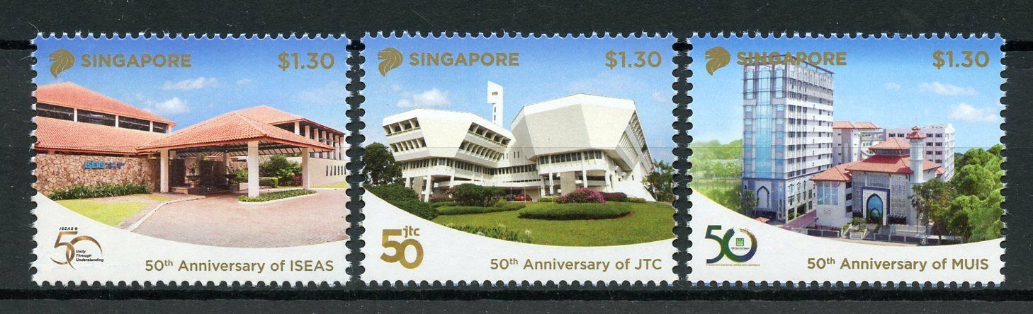 Singapore 2018 MNH ISEAS MUIS JTC 50th Anniv 3v Set Architecture Stamps