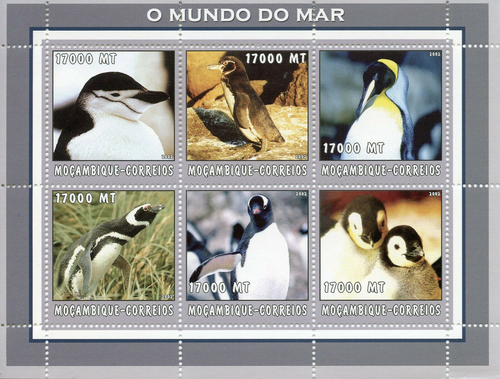 Mozambique 2002 MNH Penguins 6v M/S Penguin Birds Stamps