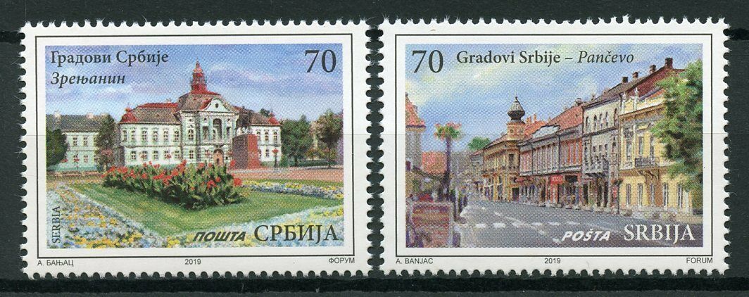 Serbia 2019 MNH Cities Pancevo 2v Set Architecture Tourism Stamps