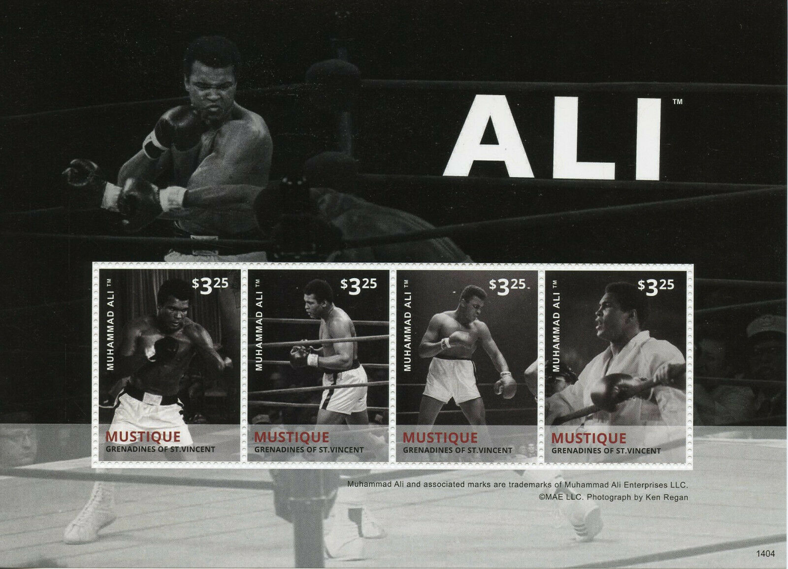 Mustique Gren St Vincent Boxing Stamps 2014 MNH Muhammad Ali 4v M/S II