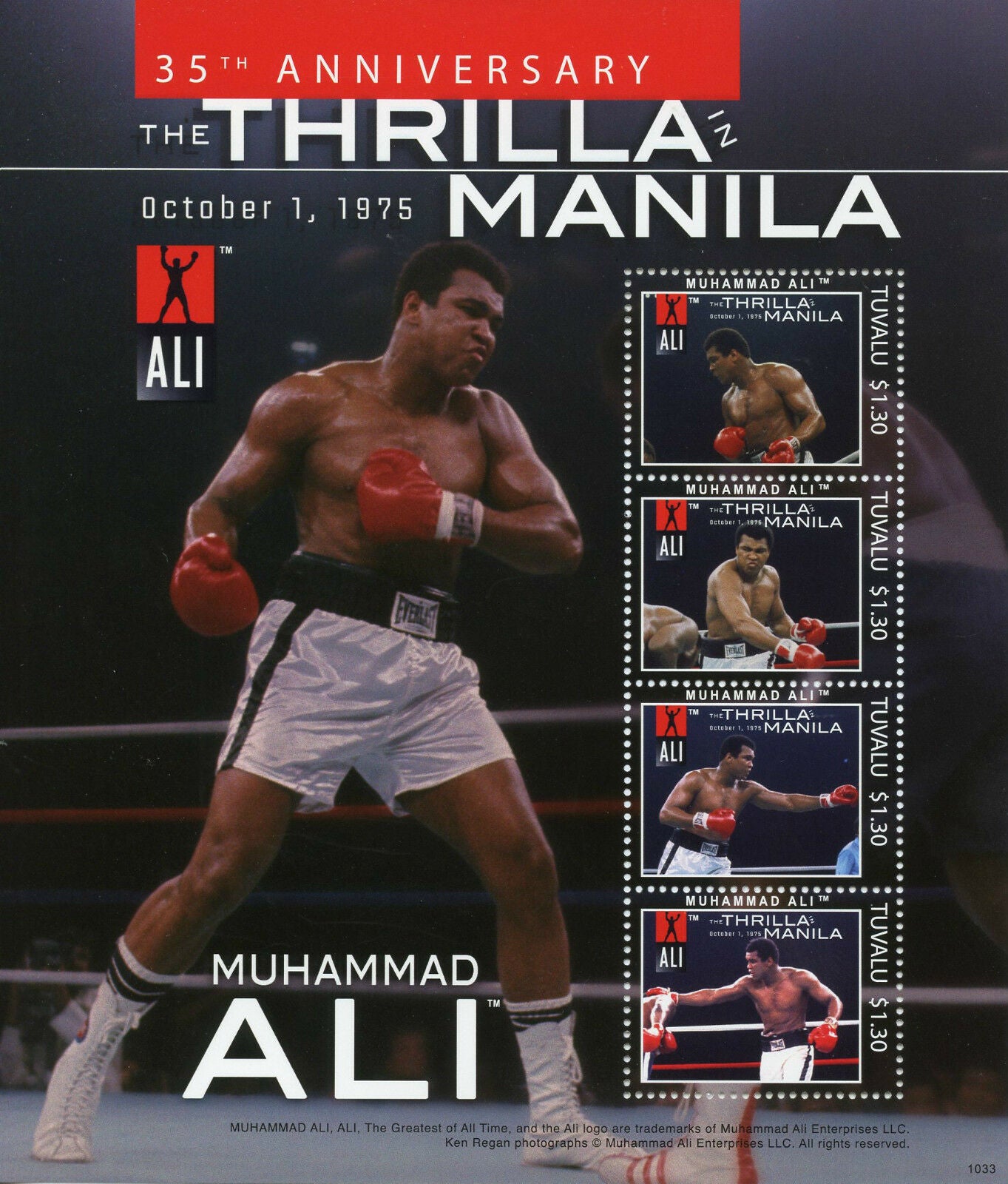 Tuvalu Boxing Stamps 2010 MNH Muhammad Ali Thrilla in Manila 35th Anniv 4v M/S I