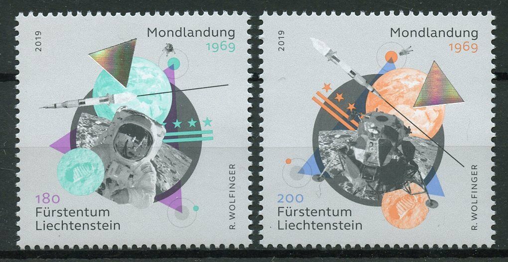 Liechtenstein Stamps 2019 MNH Apollo 11 Moon Landing 50th Anniv Space 2v Set