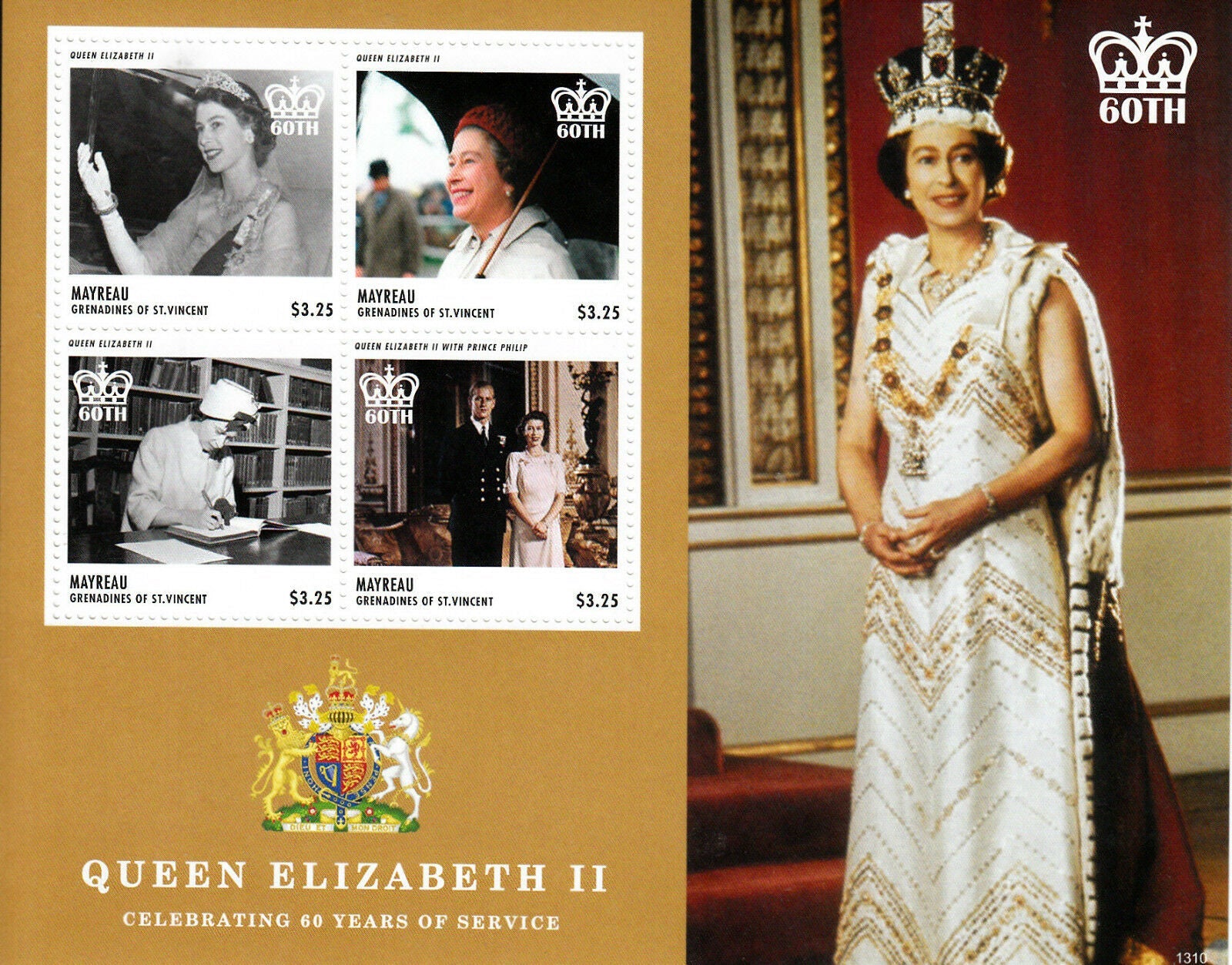 Mayreau Gren St Vincent 2013 MNH Royalty Stamps Queen Elizabeth II Coronation 4v M/S