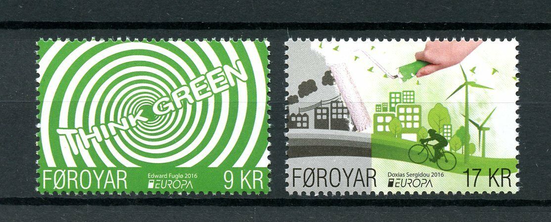 Faroe Islands Faroes 2016 MNH Europa Think Green 2v Set Bicycles Stamps