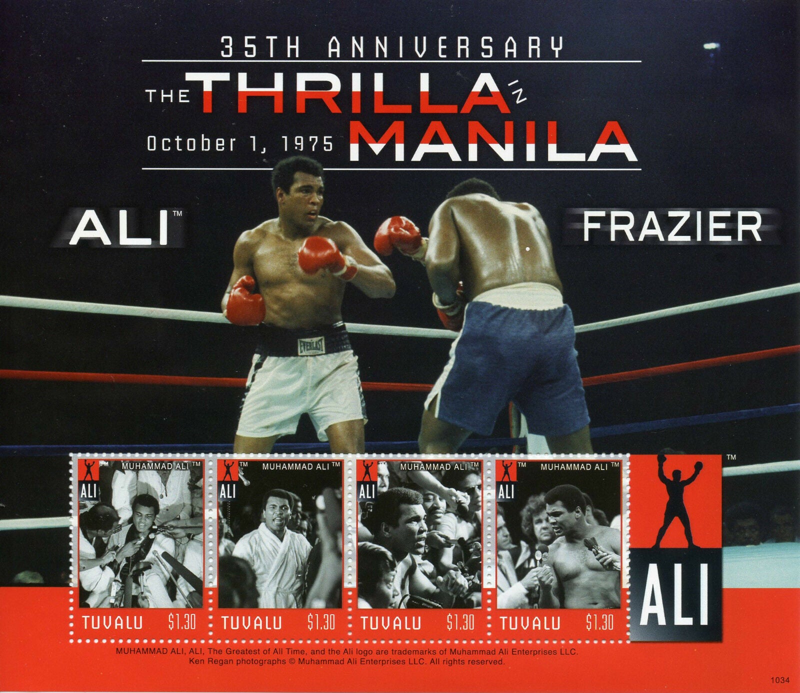 Tuvalu Boxing Stamps 2010 MNH Muhammad Ali Thrilla Manila 35th Anniv 4v M/S II