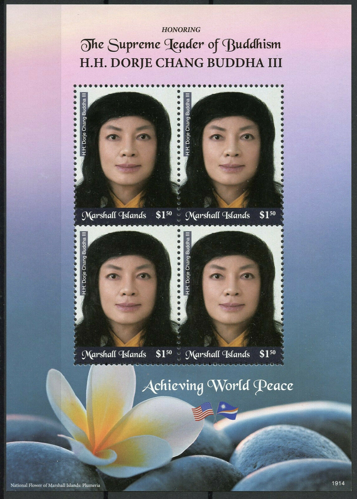 Marshall Islands Stamps 2019 MNH Dorje Chang Buddha III Buddhism People 4v M/S