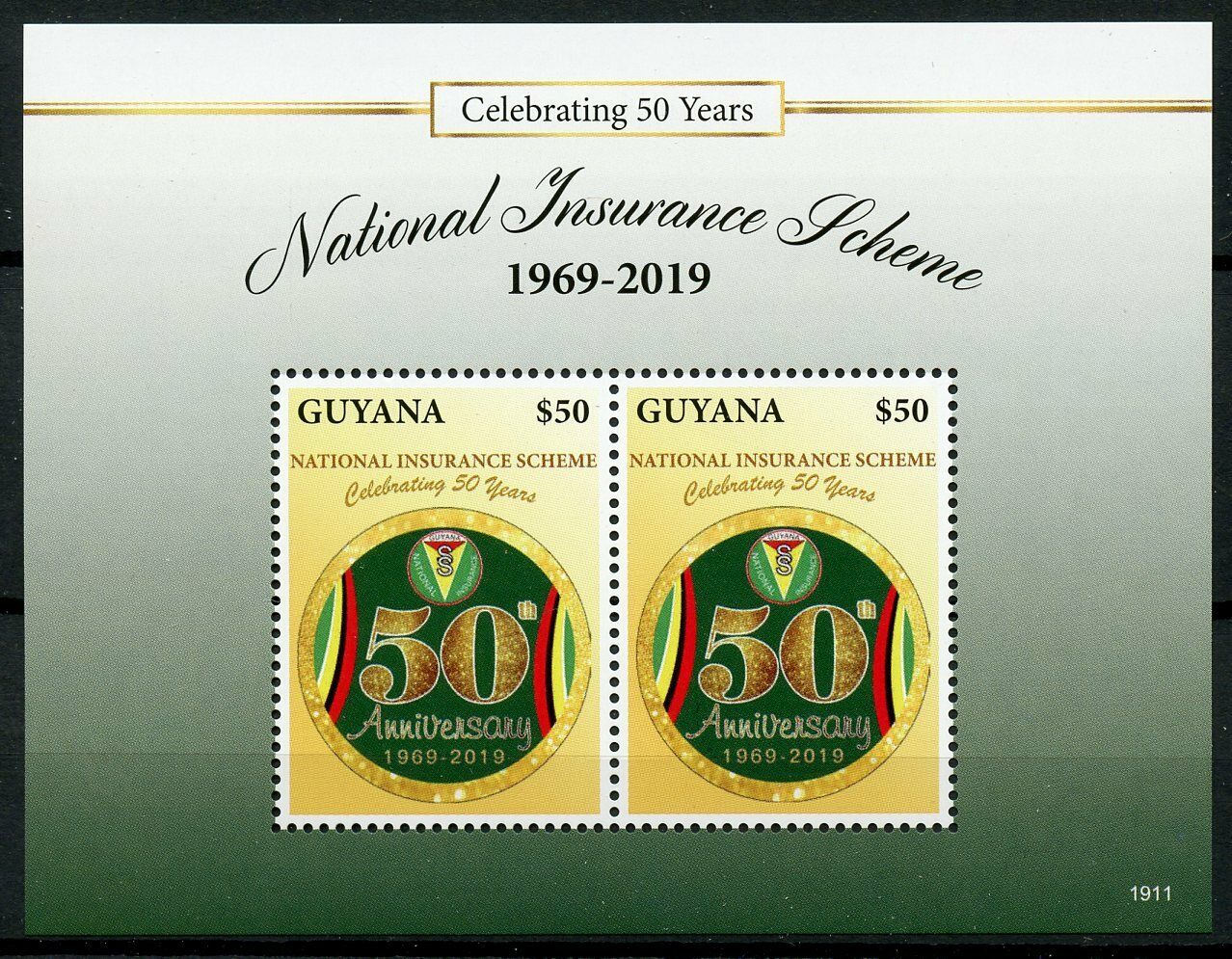 Guyana Stamps 2019 MNH National Insurance Scheme 50 Years Social Security 2v M/S