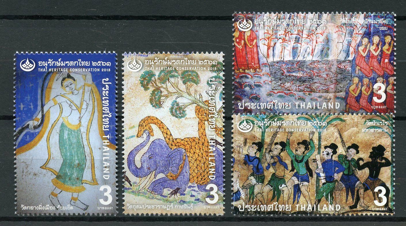 Thailand 2018 MNH Thai Heritage Conservation 4v Set Cultures Traditions Stamps