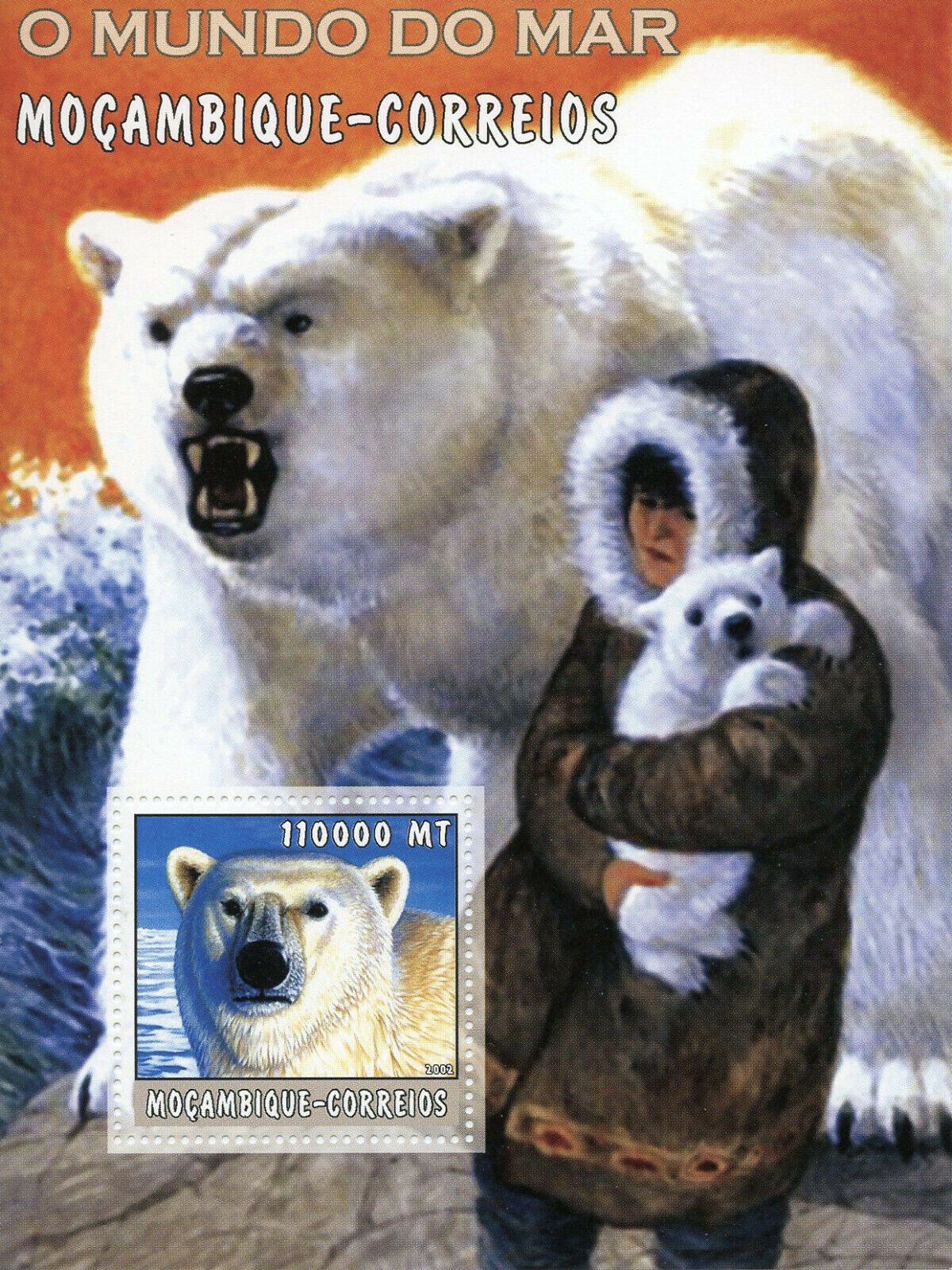 Mozambique Wild Animals Stamps 2002 MNH Polar Bears Bear 1v M/S
