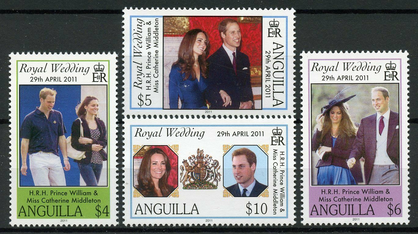 Anguilla 2011 MNH Royalty Stamps Prince William & Kate Royal Wedding 4v Set