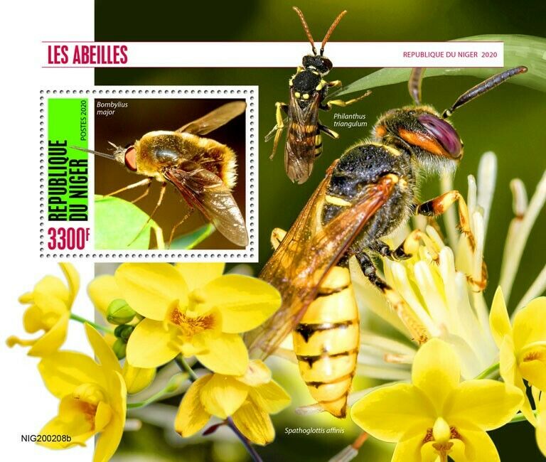 Niger 2020 MNH Bees Stamps Bee Fly Beewolf Wasps Insects 1v S/S