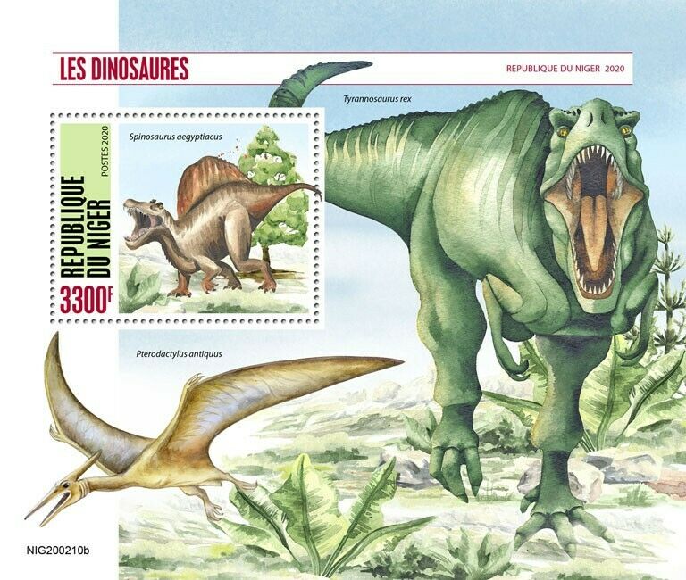 Niger Dinosaurs Stamps 2020 MNH Spinosaurus T-Rex Prehistoric Animals 1v S/S