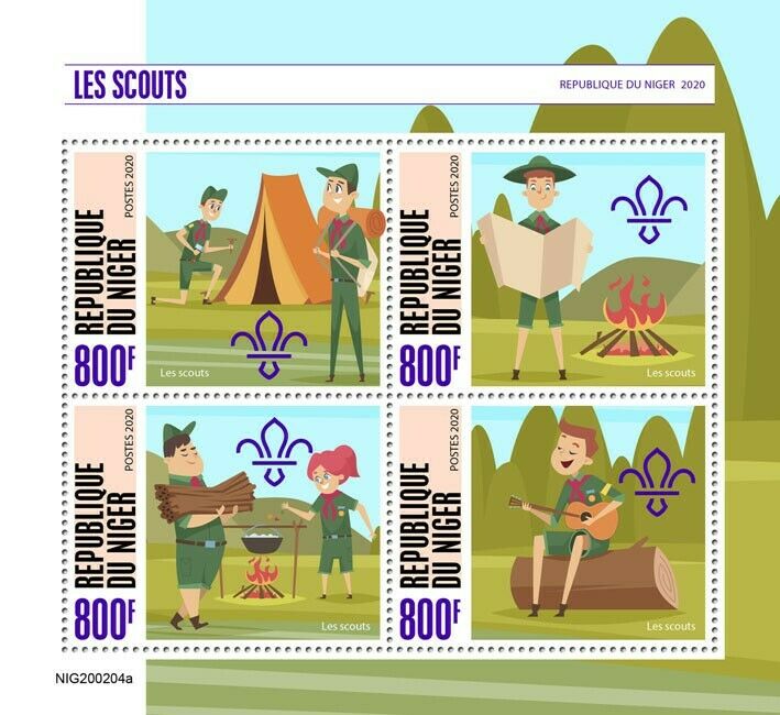 Niger Scouting Stamps 2020 MNH Boy Girl Scouts 4v M/S