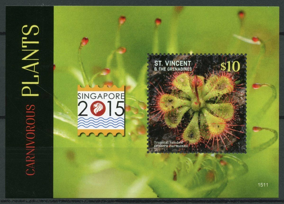 St Vincent & Grenadines 2015 MNH Carnivorous Plants Stamps Singapore 2015 1v S/S