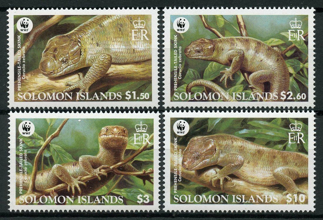 Solomon Isl Lizards Stamps 2005 MNH WWF Prehensile-Tailed Skink Skinks 4v Set