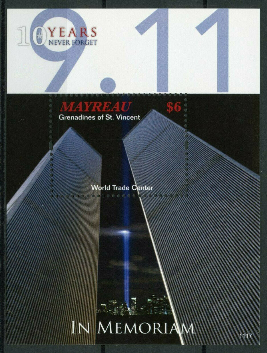 Mayreau Gren St Vincent Stamps 2011 MNH September 11 10th Memorial WTC 1v S/S