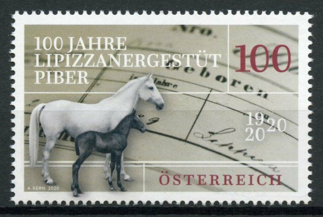 Austria Horses Stamps 2020 MNH Lipizzaner Stud Farm in Piber 1v Set