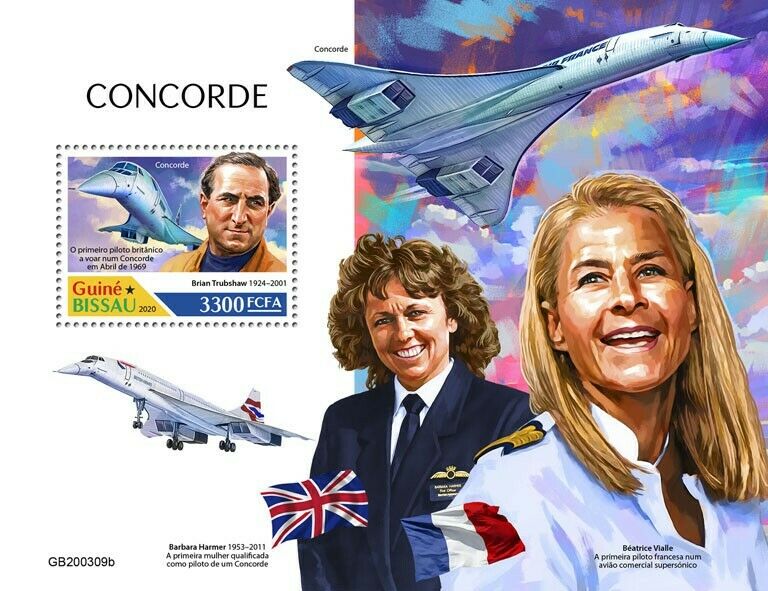 Guinea-Bissau 2020 MNH Concorde Stamps Aviation Aircraft Barbara Harmer 1v S/S