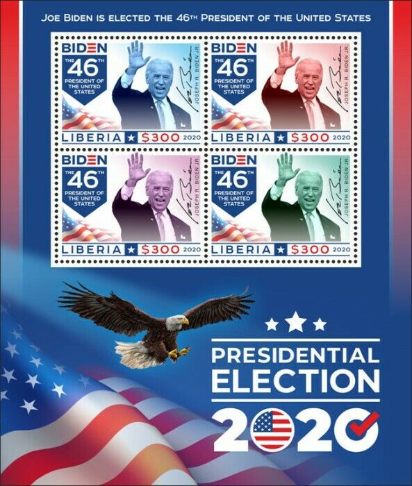 Liberia Joe Biden Stamps 2020 MNH 46th US Presidents US Elections People 4v M/S