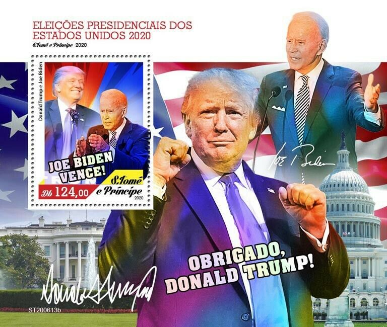 Sao Tome & Principe Joe Biden Stamps 2020 MNH US Elections Donald Trump 1v S/S
