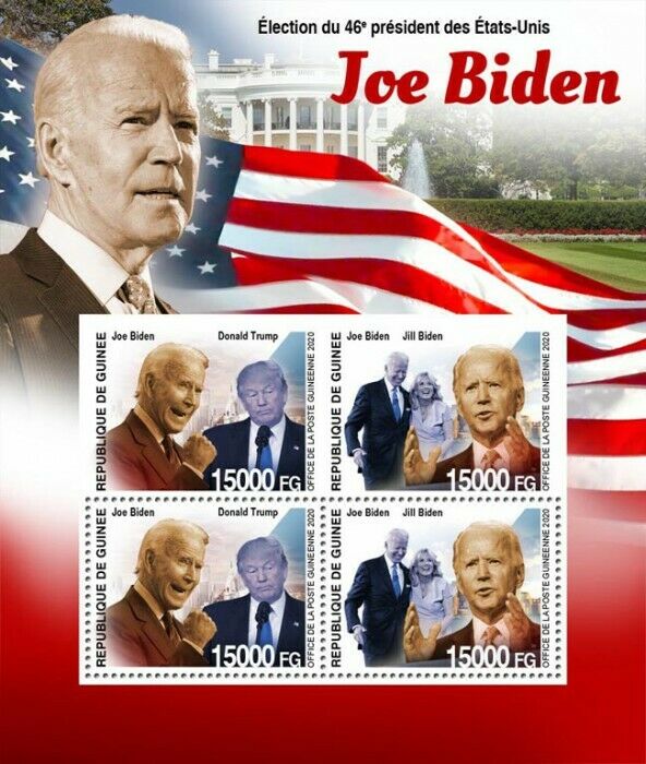 Guinea Joe Biden Stamps 2020 MNH US Presidents Elections Donald Trump 4v M/S