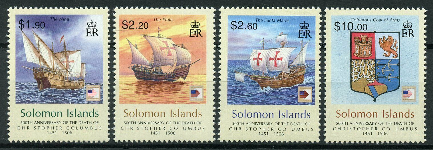 Solomon Islands Ships Stamps 2006 MNH Christopher Columbus Coat of Arms 4v Set
