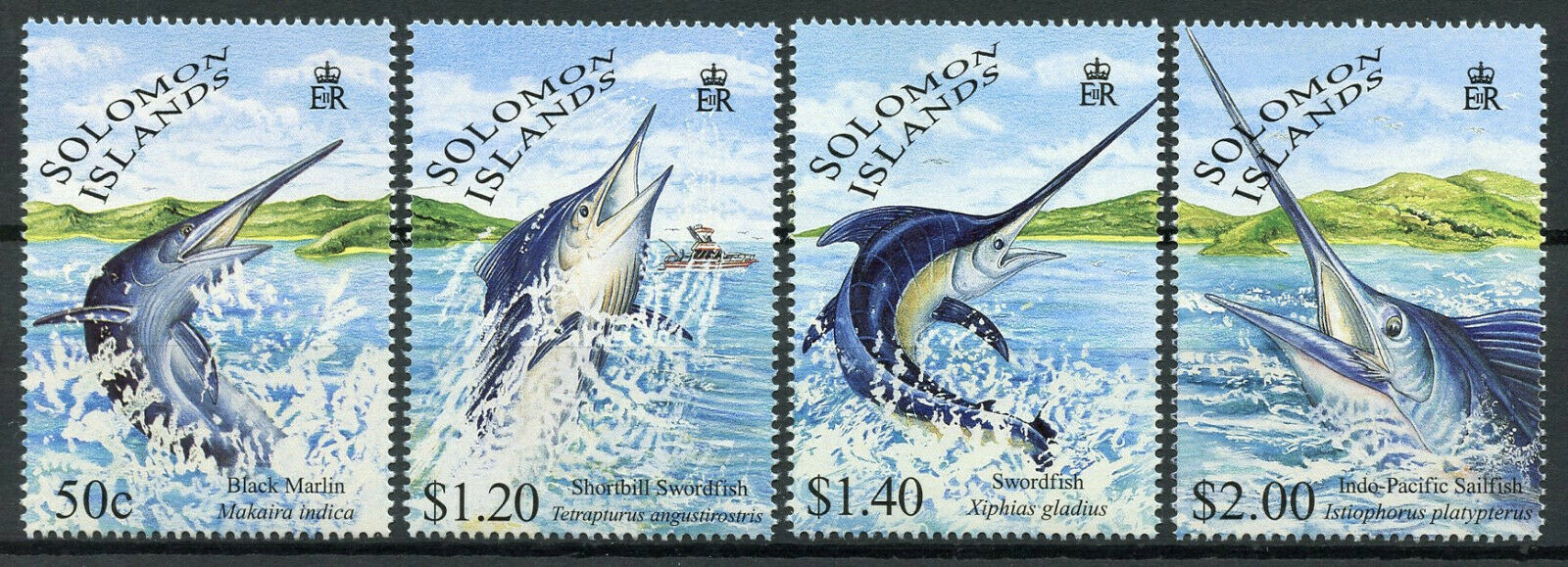 Solomon Islands Fish Stamps 1998 MNH Billfish Swordfish Marlin Marine 4v Set