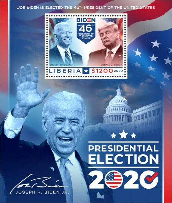 Liberia 2020 MNH Joe Biden Stamps US Presidents Elections Donald Trump 1v S/S