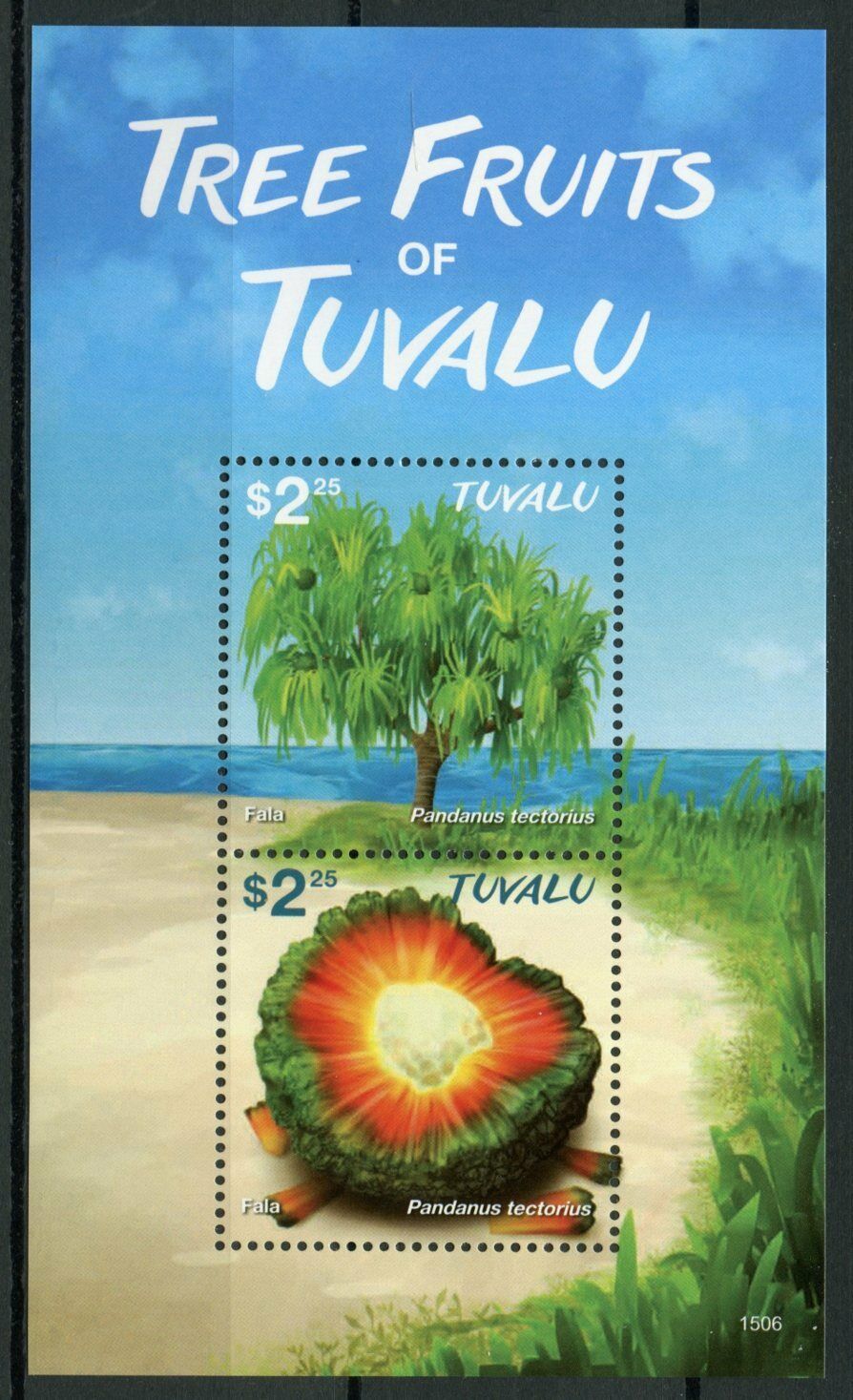 Tuvalu Trees Stamps 2015 MNH Tree Fruits Fala Hala Fruit Nature Flora 2v S/S