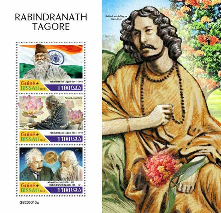 Guinea-Bissau People Stamps 2020 MNH Rabindranath Tagore Nobel Einstein 3v M/S