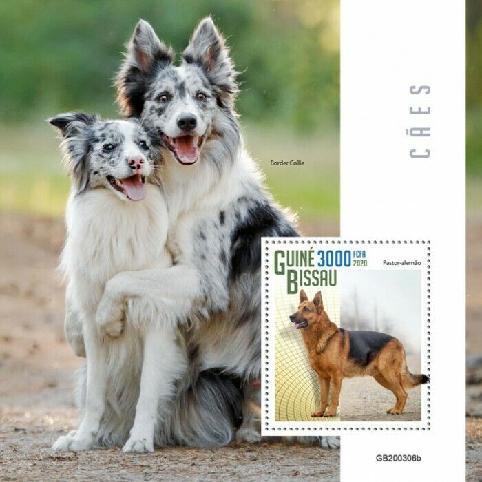 Guinea-Bissau 2020 MNH Dogs Stamps German Shepherd Border Collie 1v S/S