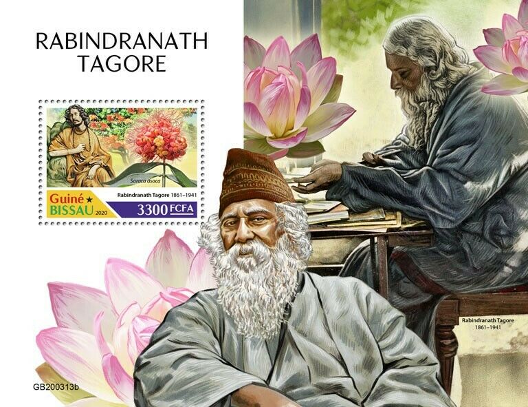 Guinea-Bissau 2020 MNH People Stamps Rabindranath Tagore Nobel Prize Writers Literature 1v S/S
