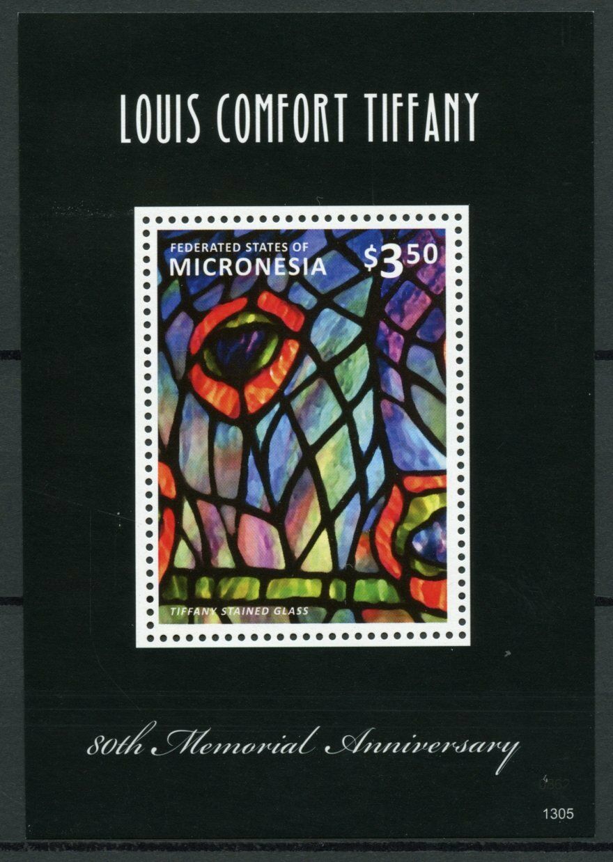 Micronesia Art Stamps 2013 MNH Louis Comfort Tiffany Stained Glass 1v S/S