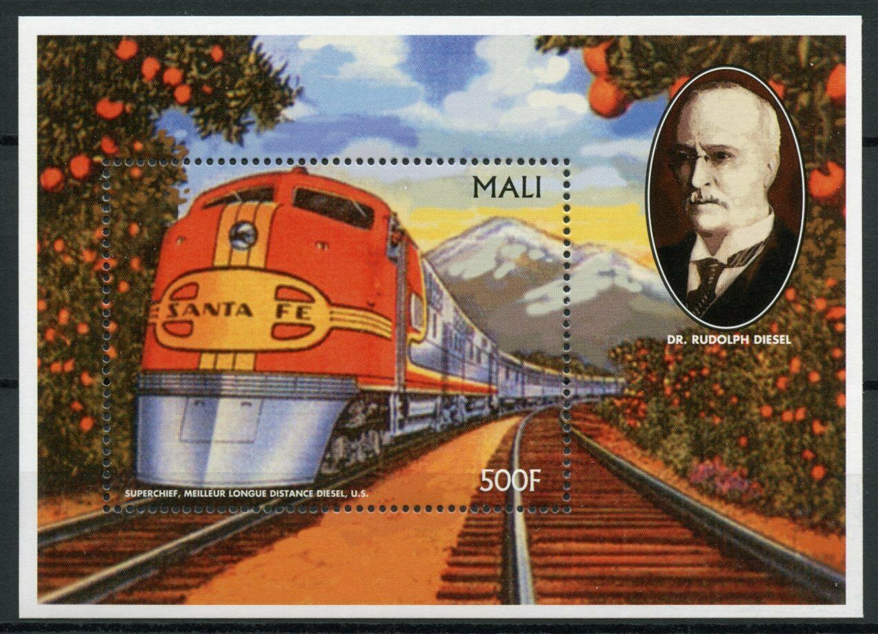 Mali Trains Stamps 1996 MNH Superchief Rudolf Dielsel Railways Rail 1v S/S IV