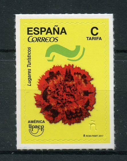 Spain 2017 MNH America UPAEP Tourist Places 1v S/A Set Flowers Tourism Stamps